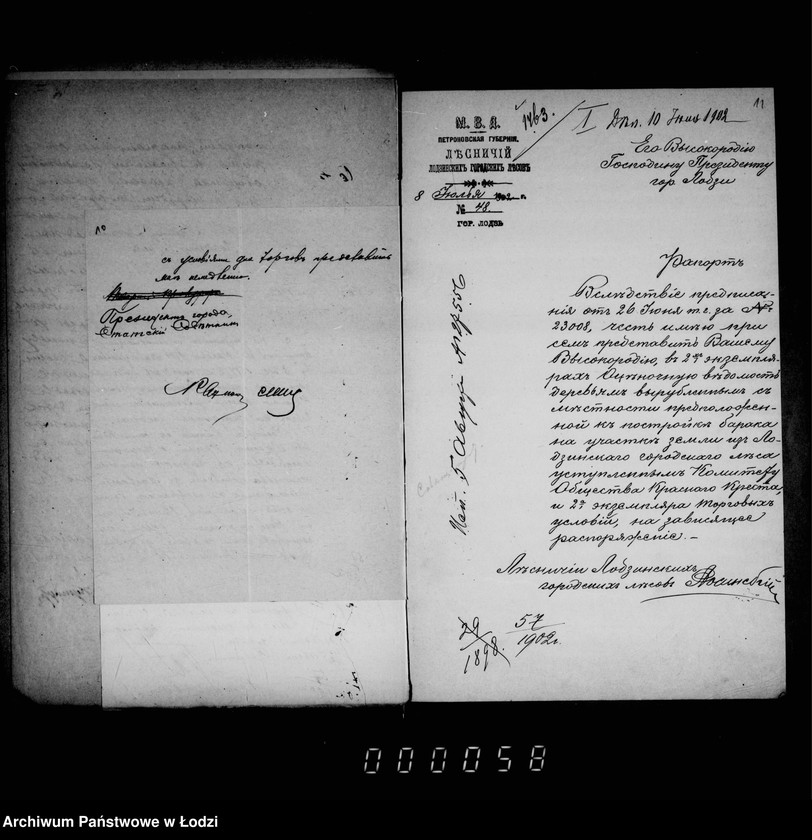 Obraz 11 z jednostki "O prodaže derevev vyrublennych s mestnosti v gorodskom lesu ustuplennom komitetu obščestva krasnago kresta"