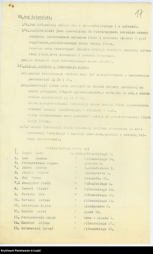 Obraz 20 z jednostki "Zydowski Klub Sportowy "Makabi" w Ozorkowie pow. łęczycki"