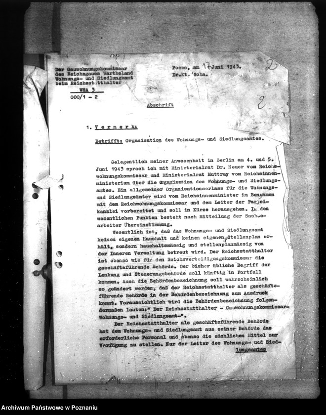 Obraz 6 z jednostki "Organisation und Aufgabenbereich des Wohnungs - und Siedlugsamts"