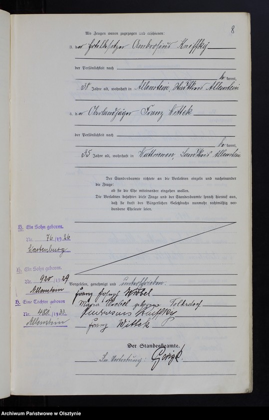 Obraz 10 z jednostki "Heirats-Haupt-Register Nr 1 - 44"