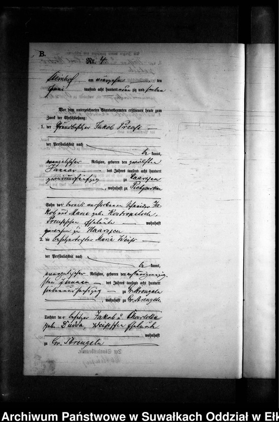 image.from.unit.number "Heiraths-Neben-Register des Preussischen Standes-Amtes Gr. Strengeln Kreis Angerburg"