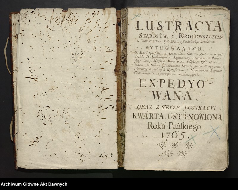 image.from.unit.number ""lustracya Starostw y Krolewszczyzn w Wojewodztwie Podolskim a Powiecie Latyczowskim (...) oraz z teyze lustracyi Kwarta Ustanowiona (...).""