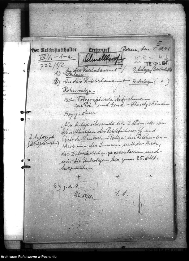 Obraz 9 z jednostki "Polizeikaserne in Leslau. Wohungen für Polizeiangehörigen in Leslau. Polizeigefängnis in Leslau"