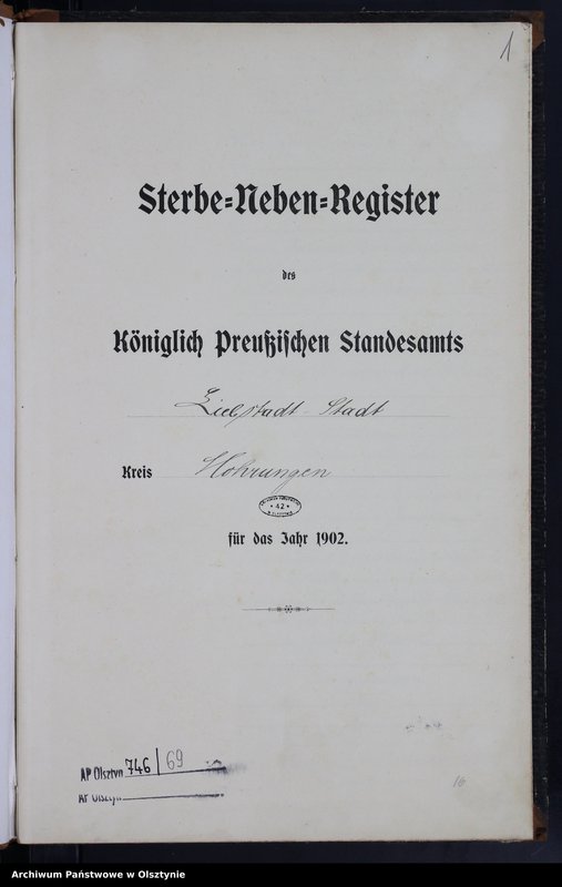 Obraz 3 z jednostki "Sterbe-Neben-Register Nr 1 - 52"