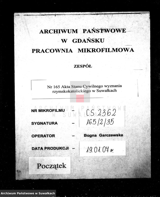 image.from.unit.number "Dowody do Akt Ślubnych Parafii Rzymsko-Katolickiej Suwalskiej za Rok 1865."