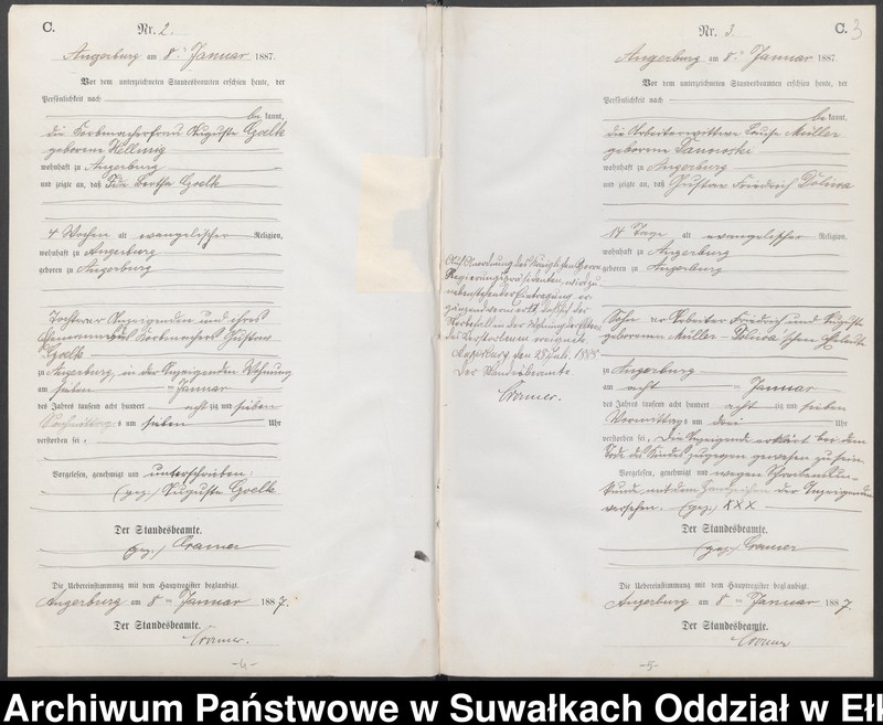 image.from.unit.number "Sterbe-Neben-Register des Preussischen Standes-Amtes der Stadt Angerburg Kreis Angerburg"