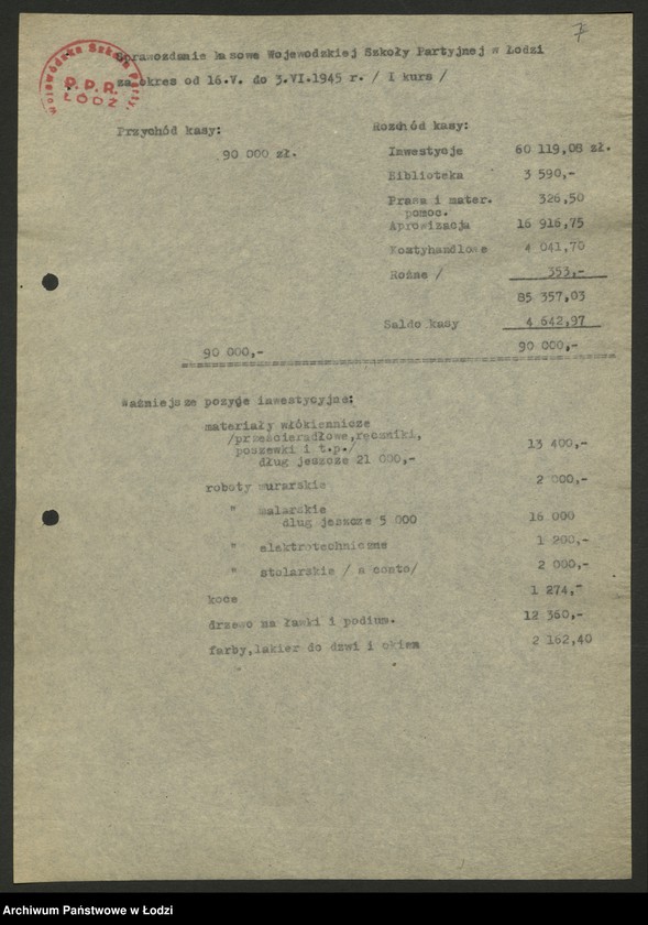 Obraz 8 z jednostki "Wojewódzka Szkoła PPR; programy wykładów, sprawozdania [z działalności, wykazy absolwentów]"