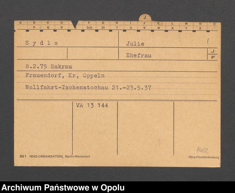 Obraz 3 z jednostki "[Sydlo Julie, ur. 8.02.1875 r. Sakrau]"