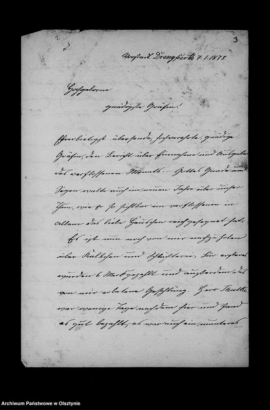 image.from.unit.number "/Monatsberichte der Waisenmutter Louise Lamprecht üer das Mädchenwaisenhaus in der Vorstadt Drengfurth an Anna Gfin Lehndorff geb Gfin Hahn/"