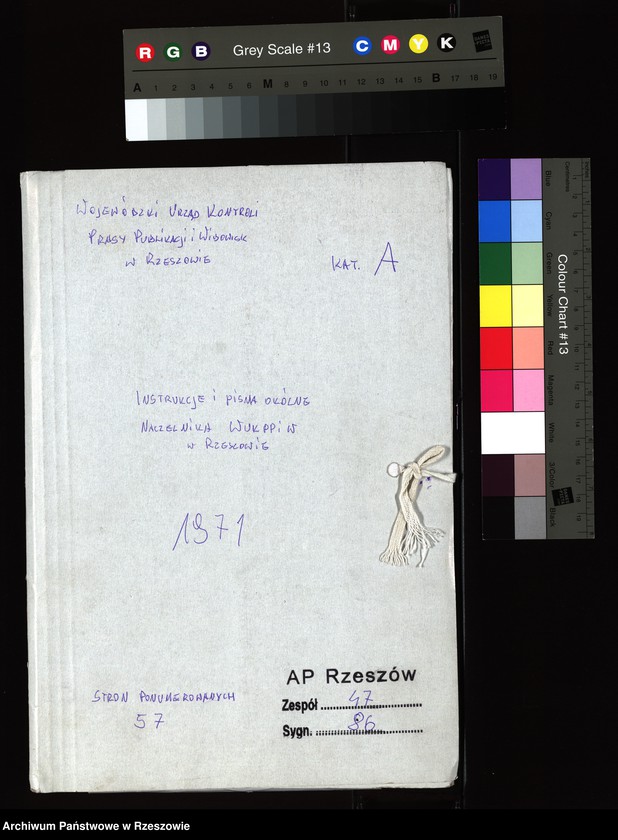 image.from.unit.number "Instrukcje i pisma okólne Naczelnika WUKPPiW [Wojewódzki Urząd Kontroli Prasy, Publikacji i Widowisk]w Rzeszowie"