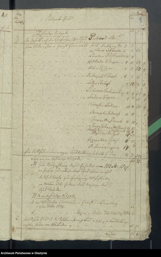image.from.unit.number "Schul-Casen Rechnung des Rheinschen Kirchspiels"