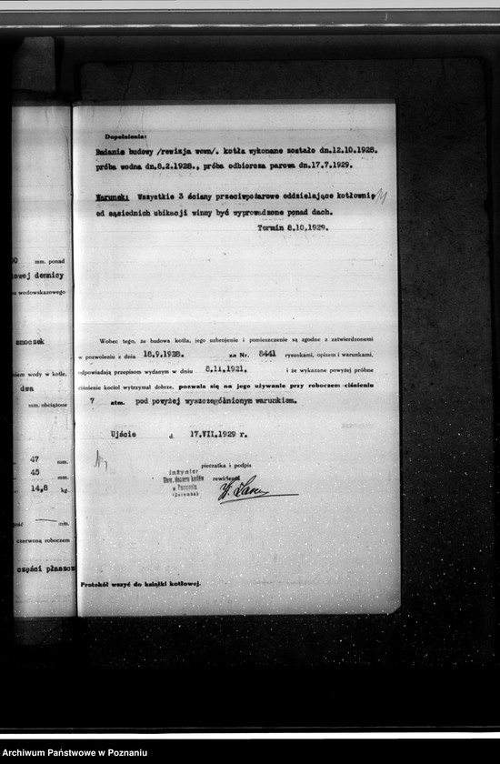 Obraz 18 z jednostki "Huta Szkła Ujście pow. chodzieski kocioł nr fabryczny 4216 kocioł nr woj. 6210"