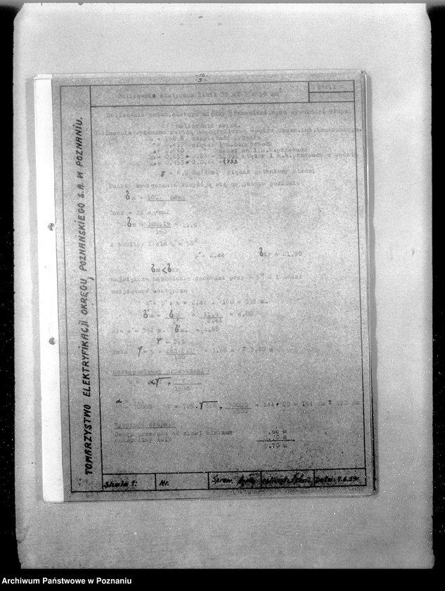 Obraz 7 z jednostki "/Opisy techniczne i rysunki projektu napowietrznych linii elektrycznych 30 km z Poznania do Gostynia przez Zaniemyśl Dolsk oraz z Poznania do Rogoźna przez Oborniki/"