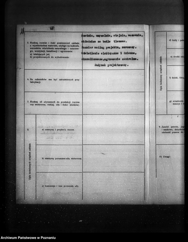 Obraz 18 z jednostki "/Projekt szatni, stajni, wozowni, i składnicy na butle tlenowe na terenie I Oddziału Fabryki H. Cegielskiego w Poznaniu/"