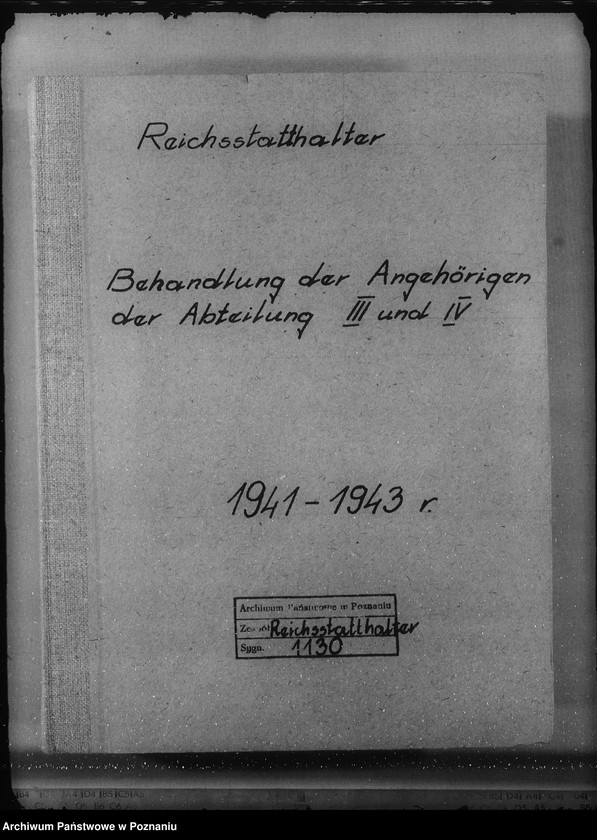 Obraz 4 z jednostki "Behandlung der angehörigen der Abteilung III und IV."