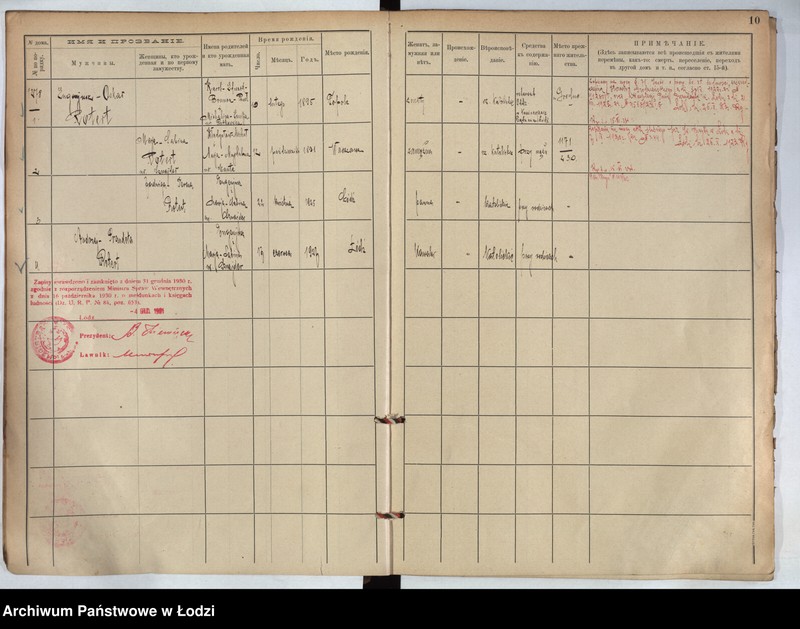 Obraz 7 z jednostki "[Księga ludności stałej m. Łodzi guberni piotrkowskiej nr domu 1278-1282]"