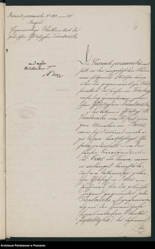 Obraz 11 z jednostki "A. betr. den Aleksander Trentowski und den Wirtschaftsbeamten Sigismund von Trzaska"