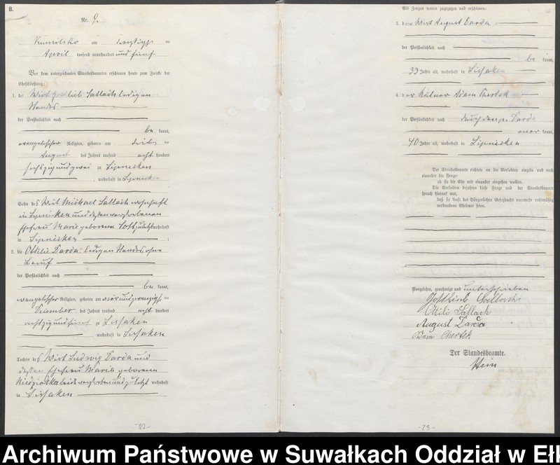 image.from.unit.number "Heirats-Haupt-Register des Königlichen Preussischen Standes-Amtes Kumilsko Kreis Johannisburg"