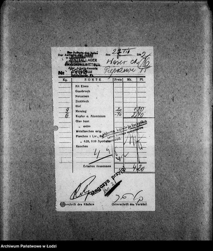 Obraz 19 z jednostki "Zentrallager für Eisen und Metall aller Arbeits-Ressorte [Zasiłki chorobowe dla pracowników wydziału, listy pracowników, zaświadczenia lekarskie]"