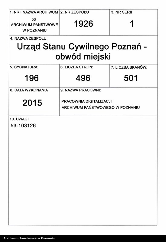 Obraz 1 z jednostki "Księga urodzeń t. III"