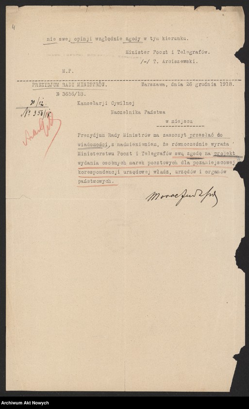image.from.unit.number "Działalność Prezydium Rady Ministrów, Ministerstw : Poczt i Telegrafów, Kolei Żelaznych, Zdrowia, Spraw Wewnętrznych. Korespondencja z sejmem RP w sprawie lokomocji, w urzędach państwowych i armii"
