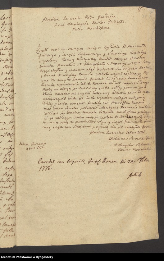 image.from.unit.number "Acta die Verfassung des Bernhardiner Klosters zu Gorcka betr./ enthält auch Abschrift der Gründungs Urkunde"