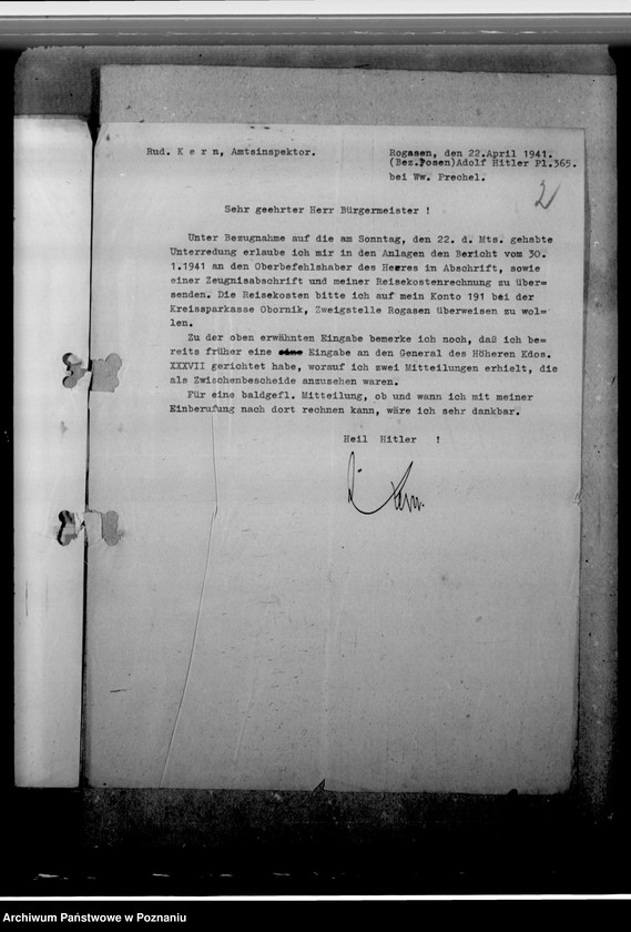 Obraz 6 z jednostki "Kern, Rudolf, Personalkten des Amtsinspektors"