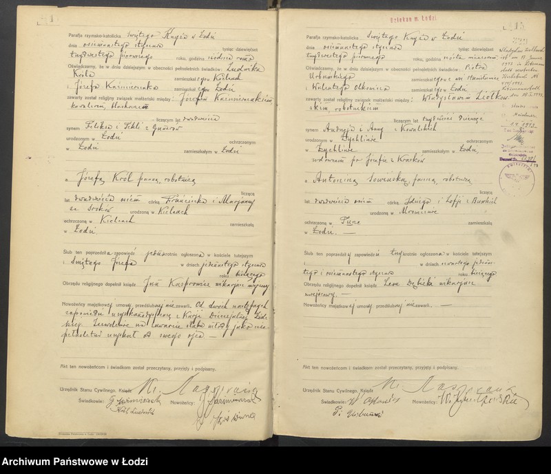 Obraz 10 z jednostki "Akta małżeństw"