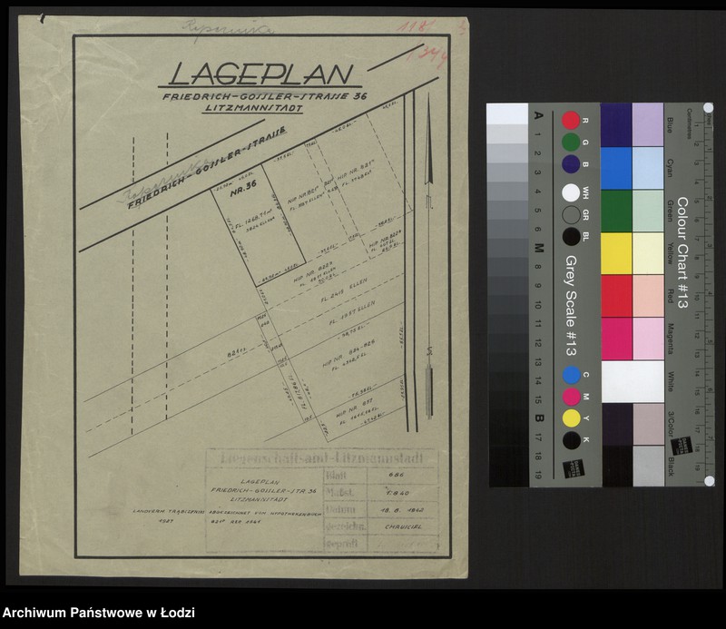 Obraz 1 z jednostki "Lageplan Friedrich-Gossler-Strasse 36 Litzmannstadt"
