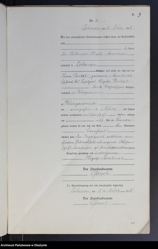 Obraz 11 z jednostki "Geburts-Neben-Register Nr 1 - 26"