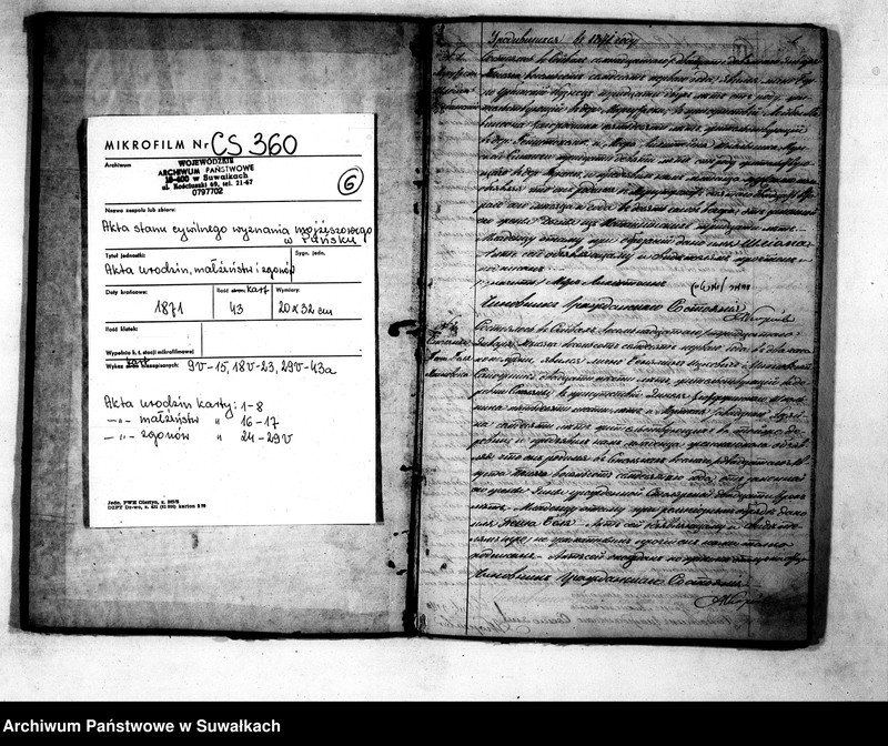 image.from.unit.number "Duplikat aktov o Roždenij, Brakosočetanij i smerti Evrejskago Ispovedanija Punskago Okruga na 1871 god"