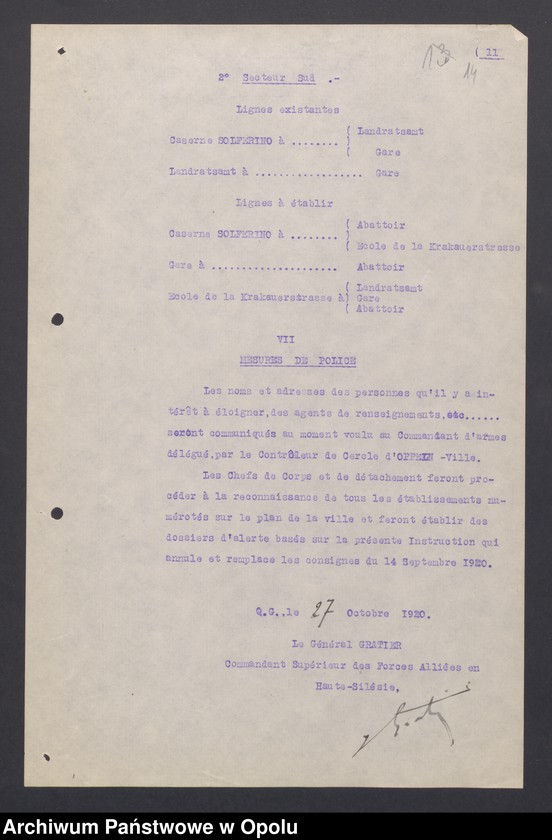 Obraz 16 z jednostki "Instruction pour mise en Etat a Siege d