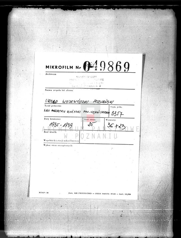 Obraz 2 z jednostki "Lasy majątku Kuźniki powiatu kępińskiego"