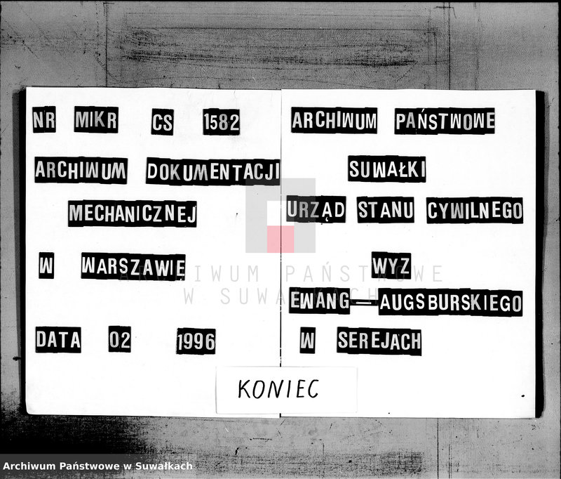 image.from.unit.number "Duplikat aktów Urodzenia, Małżeństw i Zejścia dla Filiału Ewangelicko- Augsbursgkiego w mieście Serejach sporządzony na rok 1857"
