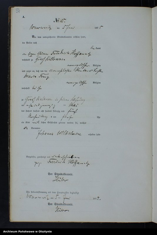 image.from.team "Urząd Stanu Cywilnego w Wielkich Bałówkach pow. nowomiejski"