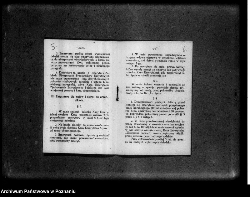 Obraz 8 z jednostki "Obliczone emerytury wypłacone z Kasy Emerytalnej "Wzajemnej Pomocy" urzędników Zjednoczenia Zawodowego Polskiego"