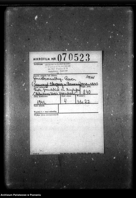 Obraz 2 z jednostki "Katholische Grundstück in Ringhofen [Kolankowo], Kreis Wreschen."