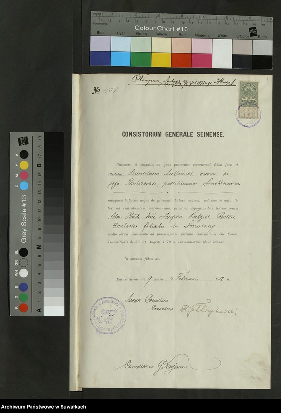 image.from.unit.number "Dokumenty Smolânskago Rimsko-Katoličeskago Filὶala c" 1912 goda."