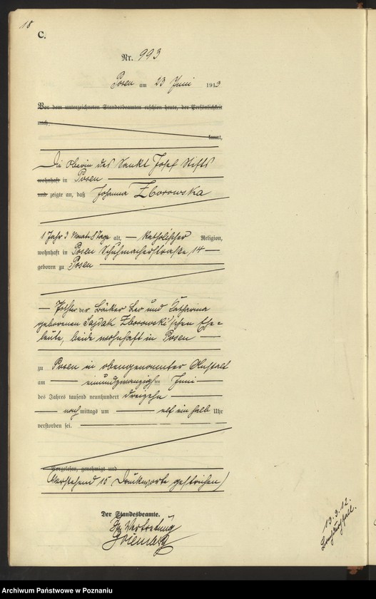 Obraz 20 z jednostki "Księga miejscowa zgonów tom III [Rejestr główny zgonów]"