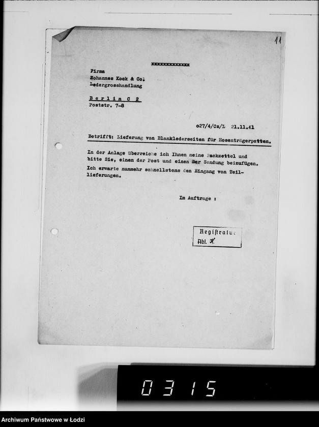 Obraz 15 z jednostki "[Korespondencja z urzędami, instytucjami i firmami] Lit.Ko-Ky"