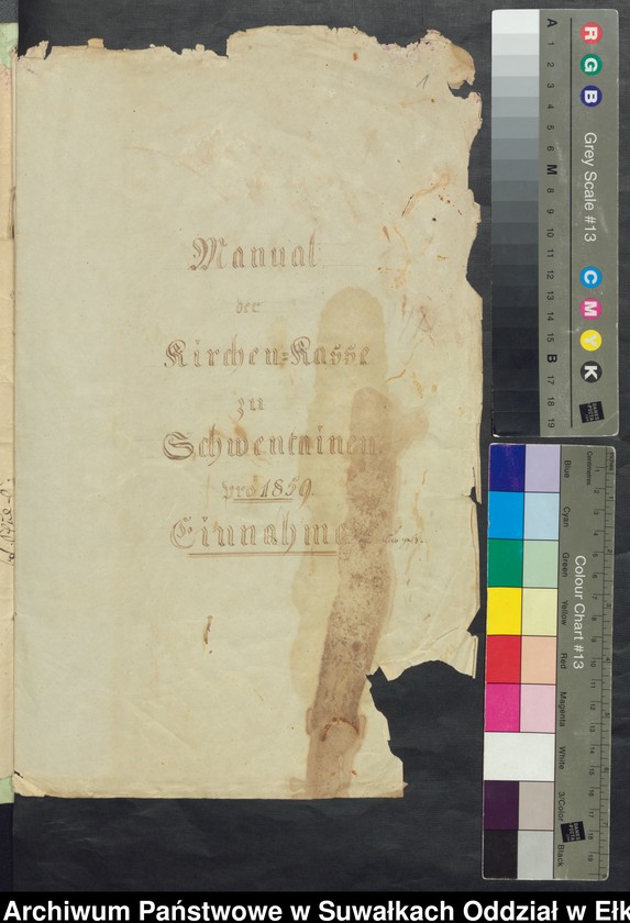 image.from.unit.number "Manual der Kirchen Kasse zu Schwentainen pro 1859. Einnahme - Ausgabe"