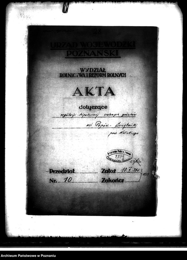 Obraz 4 z jednostki "Regulacja hipoteczna scalonych gruntów we wsi Popów-Szczytniki powiatu"