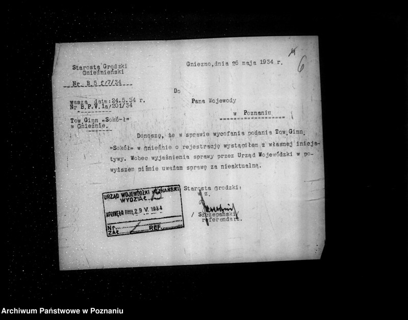 Obraz 10 z jednostki "/Towarzystwo Gimnastyczne Sokół w Gnieźnie - rejestracja/"