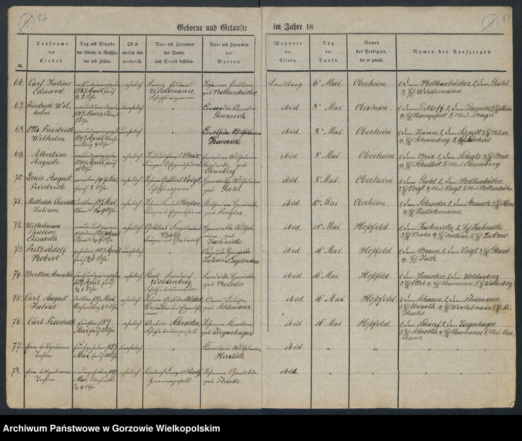image.from.unit.number "Duplikate der Kirchenbücher der Parochie der Hauptkirche zu Landsberg an der Warthe (zawiera także księgę zgonów Konkordien Kirche z 1842 r.)"