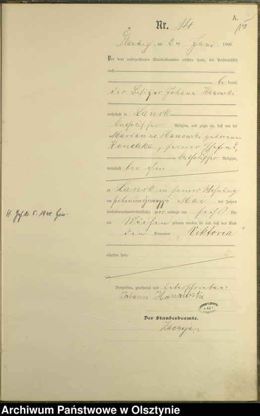 image.from.unit.number "Geburts-Haupt-Register Nr 1 - 33"