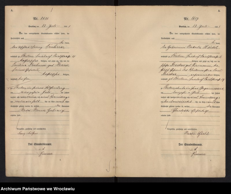 image.from.unit.number "Geburts-Neben-Register Breslau I 1891 Band 5"