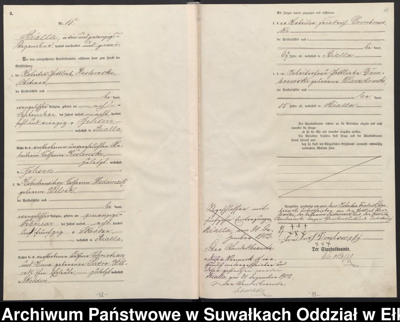 image.from.unit.number "Heiraths-Haupt-Register des Königlichen Preussischen Standes-Amtes Bialla Kreis Johannisburg"