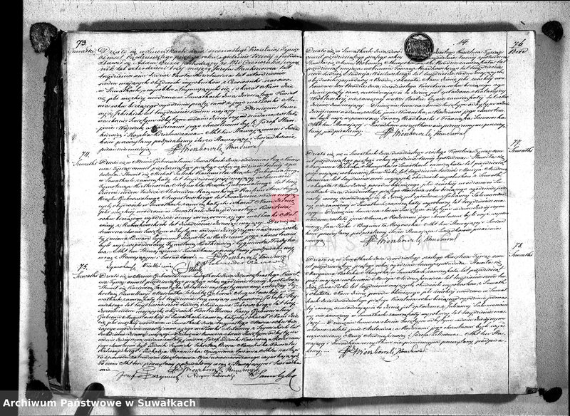 image.from.unit.number "Duplikat akt urodzeń, małżeństw i zgonów wyz. rzym. - kat. w Suwałkach 1855r."