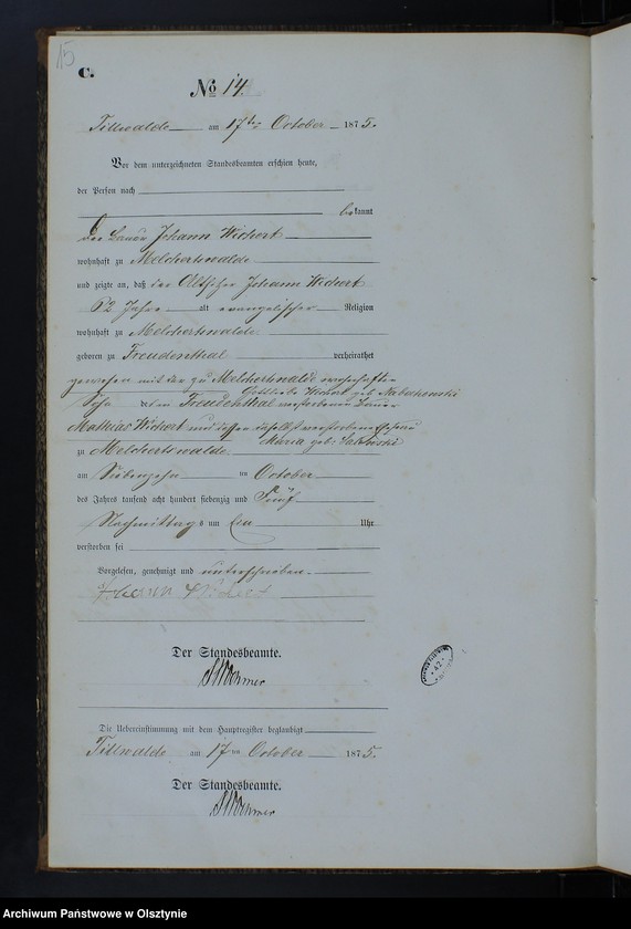 image.from.unit.number "Sterbe-Neben-Register Nr 1 - 19"