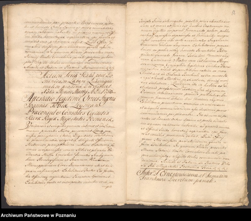 Obraz 15 z jednostki "Acta coram officio consulario Posnaniensi."